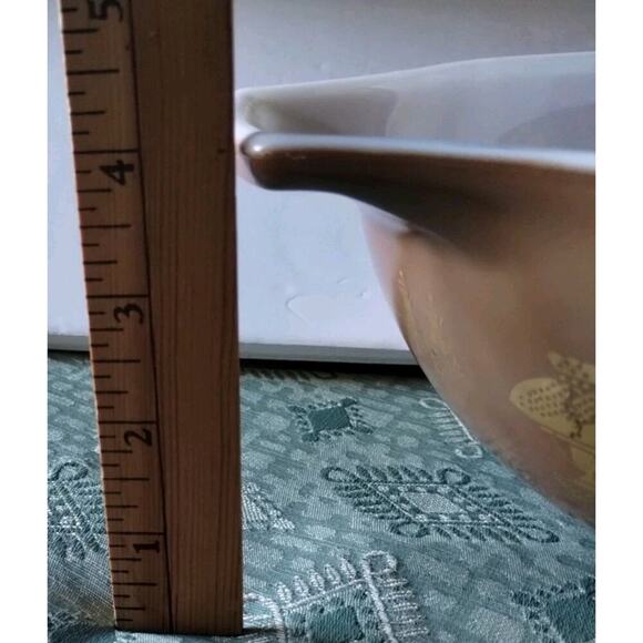 Pyrex Vintage 444 Brown Gold Cinderella 4Qt Mixing Bowl Early American - Picture 16 of 16